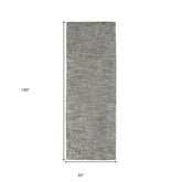 10' Gray Abstract Hand Woven Runner Rug